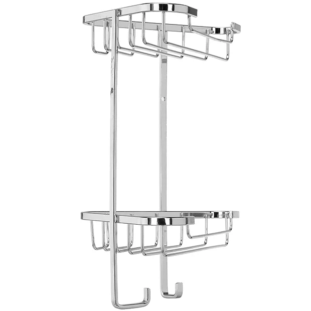 Croydex Corner Shower Storage Basket Chrome (Small - 2 Tier) 2 Croydex Corner Shower Storage Basket Chrome (Small - 2 Tier) - Image 2