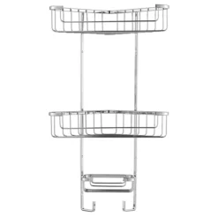 Croydex Corner Shower Storage Basket Chrome - 3 Tier
