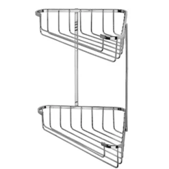 Croydex Corner Shower Storage Basket Chrome (Large - 2 Tier) -smedbo shop qm263841ai1