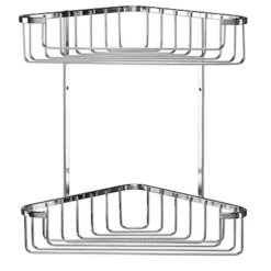 Croydex Corner Shower Storage Basket Chrome (Large - 2 Tier) -smedbo shop qm263841ai2