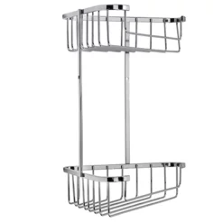 Croydex Corner Shower Storage Basket Chrome (Large - 2 Tier)