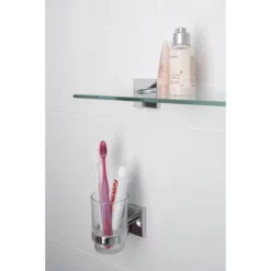 Croydex Chester Flexi-Fix Glass Shelf -smedbo shop qm441441 d2