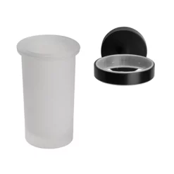 Croydex Black Epsom Flexi-Fix Tumbler & Holder
