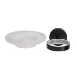 Croydex Black Epsom Flexi-Fix Soap Dish & Holder