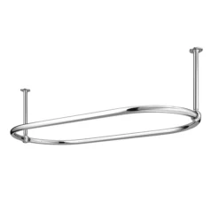 Chatsworth Luxury Oval Chrome Plated 1135 X 645mm Racetrack Shower Curtain Rail