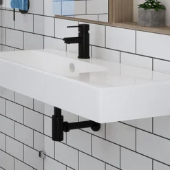 Arezzo Round Matt Black Modern Basin Bottle Trap