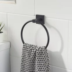 Bristan Black Square Towel Ring -smedbo shop rdringblk d1