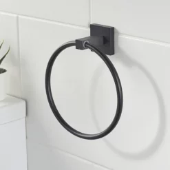 Bristan Black Square Towel Ring