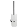 Smedbo House - Polished Chrome Wall Mounted Toilet Brush & Frosted Glass Container