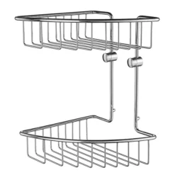 Smedbo House - Polished Chrome 2-Tier Corner Soap Basket