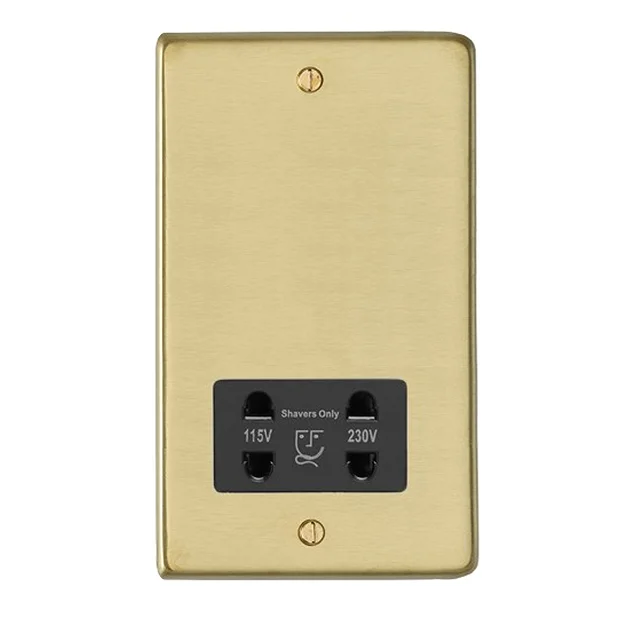 Revive Lighting Revive Shaver Socket Brushed Brass/Black 1 Revive Lighting Revive Shaver Socket Brushed Brass/Black
