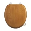 Urlington Bathroom Burlington Bar Hinged Golden Oak Toilet Seat With Lift Handles