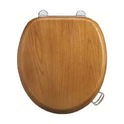 Urlington Bathroom Burlington Bar Hinged Golden Oak Toilet Seat With Lift Handles