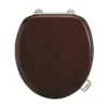 Urlington Bathroom Burlington Bar Hinged Mahogany Toilet Seat With Lift Handles