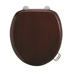 Urlington Bathroom Burlington Bar Hinged Mahogany Toilet Seat With Lift Handles