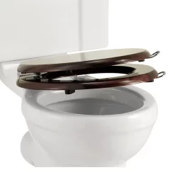Urlington Bathroom Burlington Soft Close Mahogany Toilet Seat With Lift Handles