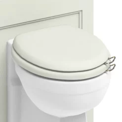 Urlington Bathroom Burlington Soft Close Toilet Seat With Chrome Hinges And Handles - Sand