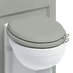 Urlington Bathroom Burlington Soft Close Toilet Seat With Chrome Hinges And Handles - Dark Olive
