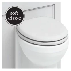 Urlington Bathroom Burlington Soft Close Toilet Seat With Chrome Hinges - Matt White