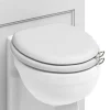 Urlington Bathroom Burlington Soft Close Toilet Seat With Chrome Hinges And Handles - Matt White