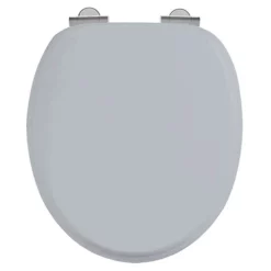 Urlington Bathroom Burlington Soft Close Toilet Seat With Chrome Hinges - Classic Grey