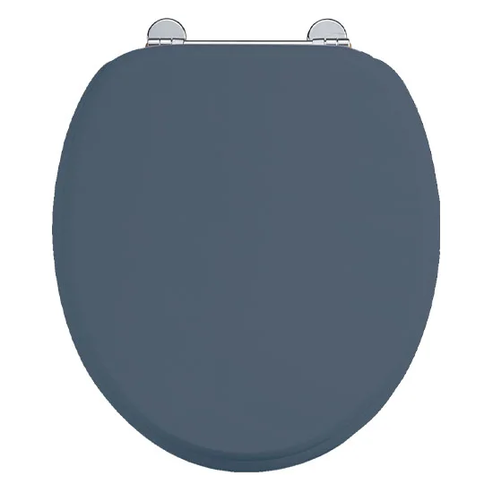 Urlington Bathroom Burlington Soft Close Toilet Seat With Chrome Hinges - Blue 2 Urlington Bathroom Burlington Soft Close Toilet Seat With Chrome Hinges - Blue - Image 2