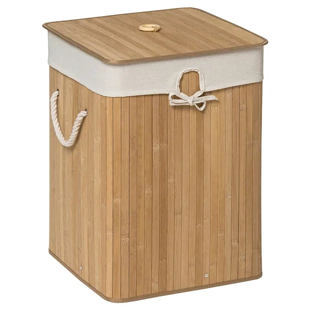 Victorian Plumbing Saroma Square Bamboo Laundry Hamper - Natural 2 Victorian Plumbing Saroma Square Bamboo Laundry Hamper - Natural - Image 2