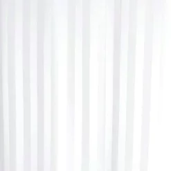 Eurosh Satin Stripe Shower Curtain W1800 X H1800mm With Curtain Rings - White