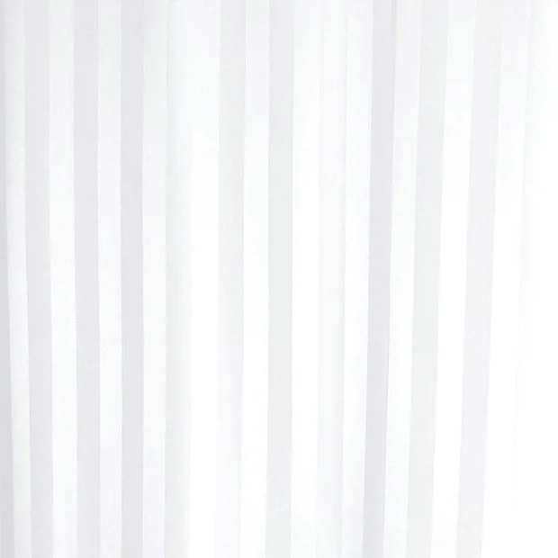 Eurosh Satin Stripe Shower Curtain W1800 X H1800mm With Curtain Rings - White 1 Eurosh Satin Stripe Shower Curtain W1800 X H1800mm With Curtain Rings - White