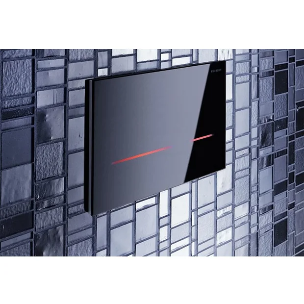 Geberit - Touchless Dual Flush For UP720 Cistern - Sigma80 - Black Glass 3 Geberit - Touchless Dual Flush For UP720 Cistern - Sigma80 - Black Glass - Image 3