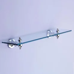 Silverdale Bathroom Silverdale Luxury Berkeley Glass Shelf (495mm Wide - Chrome)
