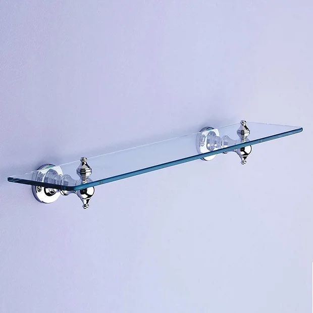 Silverdale Bathroom Silverdale Luxury Berkeley Glass Shelf (495mm Wide - Chrome) 1 Silverdale Bathroom Silverdale Luxury Berkeley Glass Shelf (495mm Wide - Chrome)
