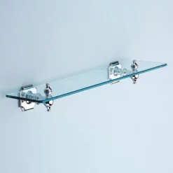 Silverdale Bathroom Silverdale Luxury Victorian Glass Shelf (495mm Wide - Chrome)