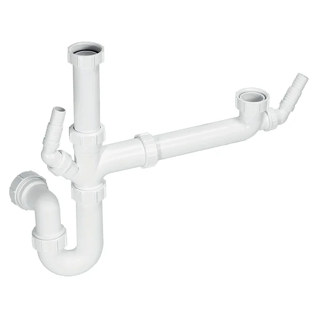 McAlpine Plumbing Product McAlpine 1.5 Bowl Kitchen Sink Plumbing Kit With 2 Nozzles 1 McAlpine Plumbing Product McAlpine 1.5 Bowl Kitchen Sink Plumbing Kit With 2 Nozzles