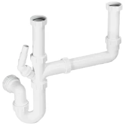 McAlpine Plumbing Product McAlpine 2.0 Bowl Kitchen Sink Plumbing Kit With 1 Nozzle