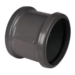 FloPlast 110mm Anthracite Grey Double Socket Pipe Coupling