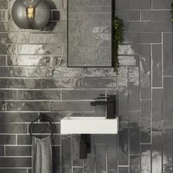 Arezzo Square Matt Black Modern Basin Bottle Trap -smedbo shop sqbotblk d2