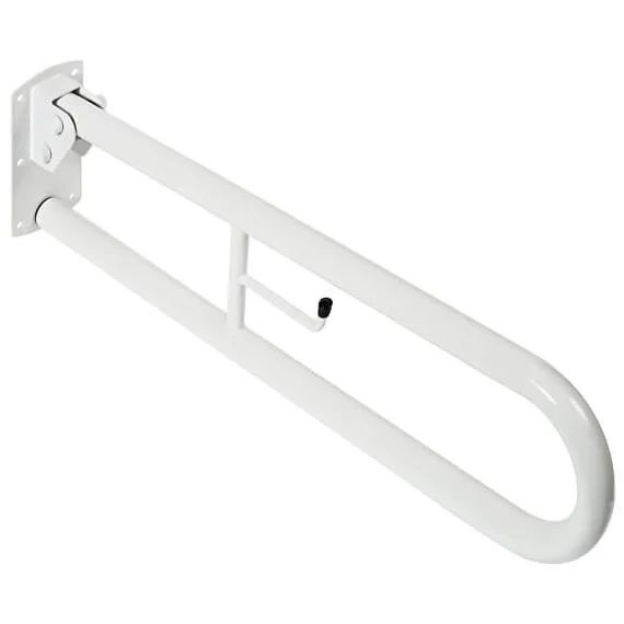 Twyford Bathroom Twyford Disability Hinged Support Rail & Toilet Roll Holder - White 1 Twyford Bathroom Twyford Disability Hinged Support Rail & Toilet Roll Holder - White