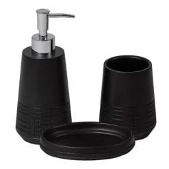 Victorian Plumbing Strata Black 3-Piece Bathroom Accessory Set