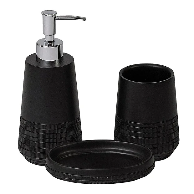 Victorian Plumbing Strata Black 3-Piece Bathroom Accessory Set 1 Victorian Plumbing Strata Black 3-Piece Bathroom Accessory Set