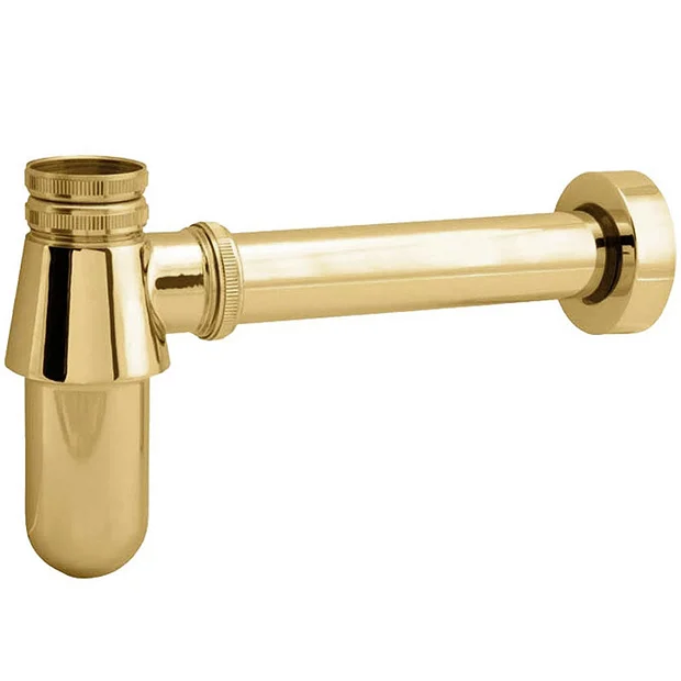 Deva Gold 1 1/4" Bottle Trap With Wall Extension 1 Deva Gold 1 1/4" Bottle Trap With Wall Extension