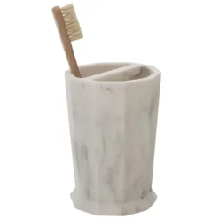 Trafalgar Grey Marble Effect Polyresin Toothbrush Holder