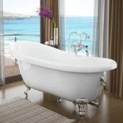 Chatsworth Traditional Luxury Exposed Retainer Bath Tub Waste - Chrome