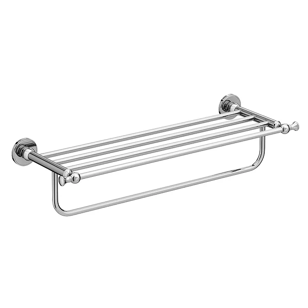Victorian Plumbing Traditional Chrome Wall Mounted Double Towel Shelf 2 Victorian Plumbing Traditional Chrome Wall Mounted Double Towel Shelf - Image 2