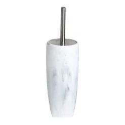 Trafalgar White Marble Effect Polyresin Toilet Brush Holder
