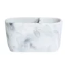 Trafalgar White Marble Effect Polyresin Electric Toothbrush Holder