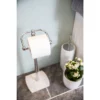 Trafalgar White Marble Effect Freestanding Toilet Roll Holder