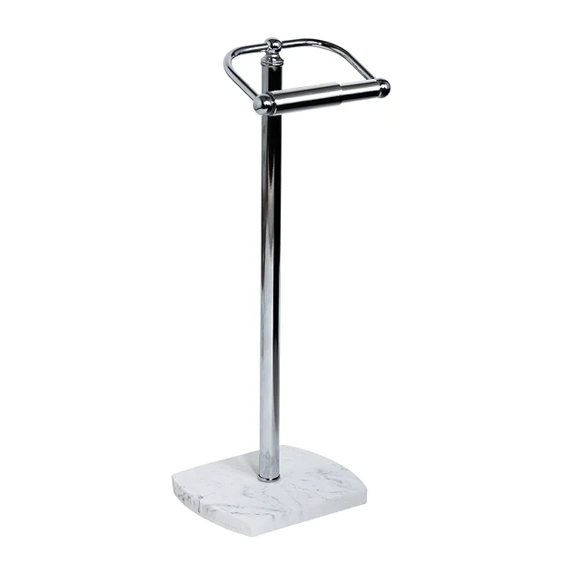 Trafalgar White Marble Effect Freestanding Toilet Roll Holder 2 Trafalgar White Marble Effect Freestanding Toilet Roll Holder - Image 2