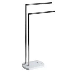 Trafalgar White Marble Effect Freestanding Towel Stand