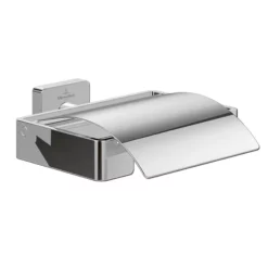 Villeroy & Boch Villeroy And Boch Elements Striking Toilet Roll Holder With Cover - Chrome